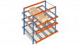 Gravity shelving racks