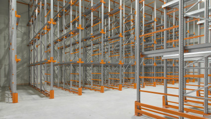 Въездные стеллажи на производстве соков. Холодильные камеры
                          заказать
                      